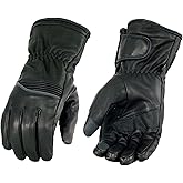Milwaukee Leather MG7551 Men's Black Cowhide Leather Gauntlet Motorcycle Hand Gloves W/i-Touch Screen and Waterproof