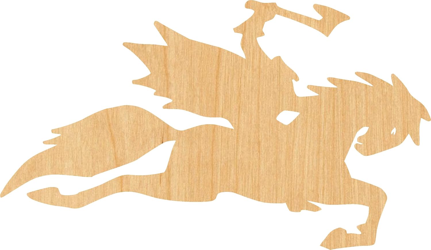 Mixed Media - Headless Horseman Laser Cut Out Wood Shape Craft Supply - 4 Inch