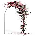 DOEWORKS Wedding Arch Stand, Party Show Backdrop Arch Frame, Garden Metal Arborwith Round Top, 7'9'' High x 4'7''Wide