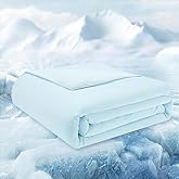 HOMELYSIAN Cooling Comforter Queen Size, Cooling Blanket for Hot Sleepers, Lightweight Comforter, Light Blue