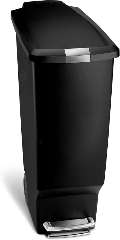 simplehuman 40 L Slim Pedal Bin Black – Waste Separation System