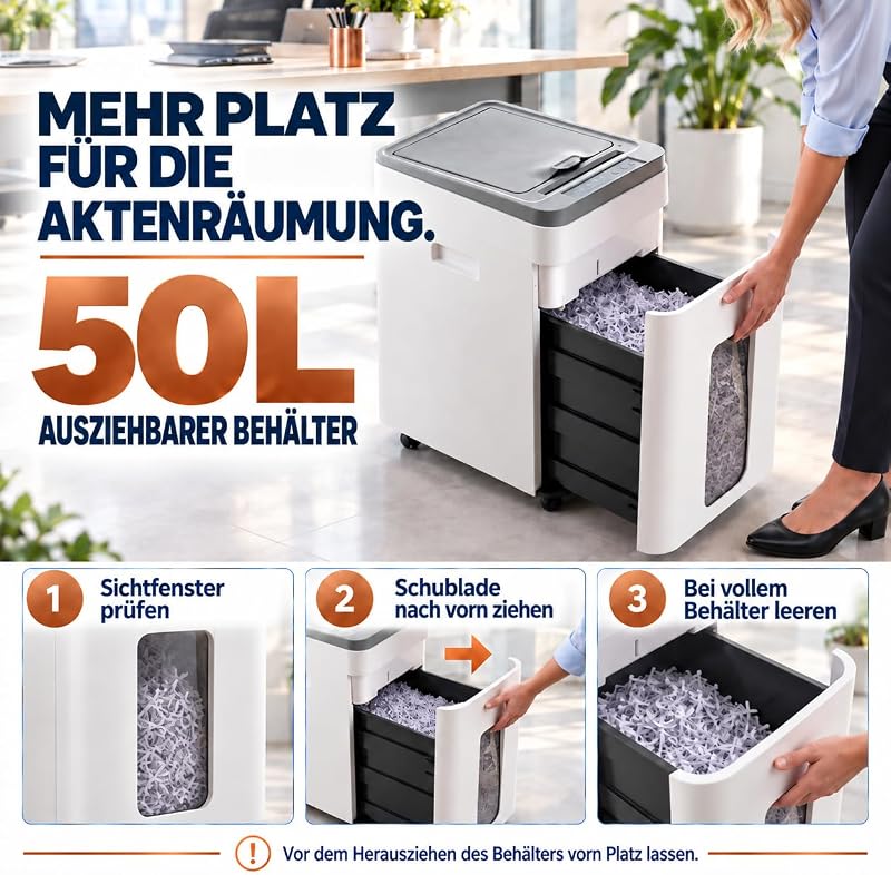 400-Blatt-Aktenvernichter mit automatischem Einzug, P5 Mikroschnitt