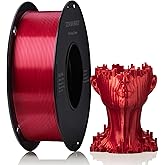 PLA Filament 1.75mm, TINMORRY 3D Printer Filament, 1kg (2.2lbs), Compatible with Bambu FDM 3D Printer, Silk Red