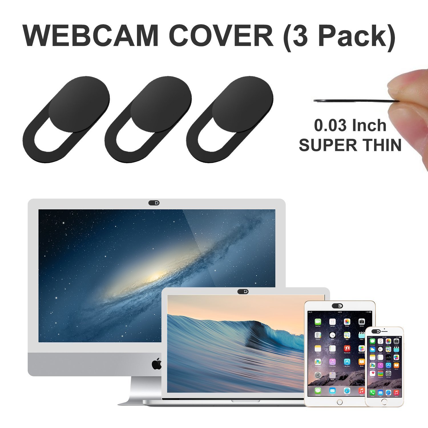 Papij Deals 3.74 (Reg.7.49) for cam Cover, 3 Pack Amazon