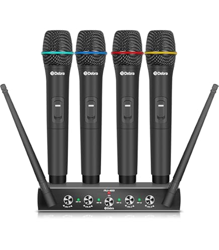 Amazon.com: ZERFUN Pro Wireless Microphone System 4 Channel, UHF