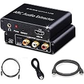 HDMI ARC Audio Extractor Converter for HDTV Soundbar Speaker Amplifier | 192KHz Digital to Analog Audio Converter supports Optical, Coaxial, RCA and 3.5mm audio output for stereo sound.