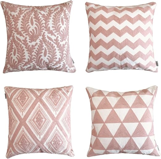 Amazon Com Alpha Home Embroidered Throw Pillow Covers Decorative