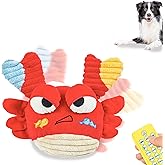 Interactive Dog Toys - Bouncing Crab with Music and Recording, Moving Ball for Small/Medium/Large Puppy to Keep Them Busy for Boredom, Smart Motion Activate Pet Toy, Rehargeable (Angry-Looking)
