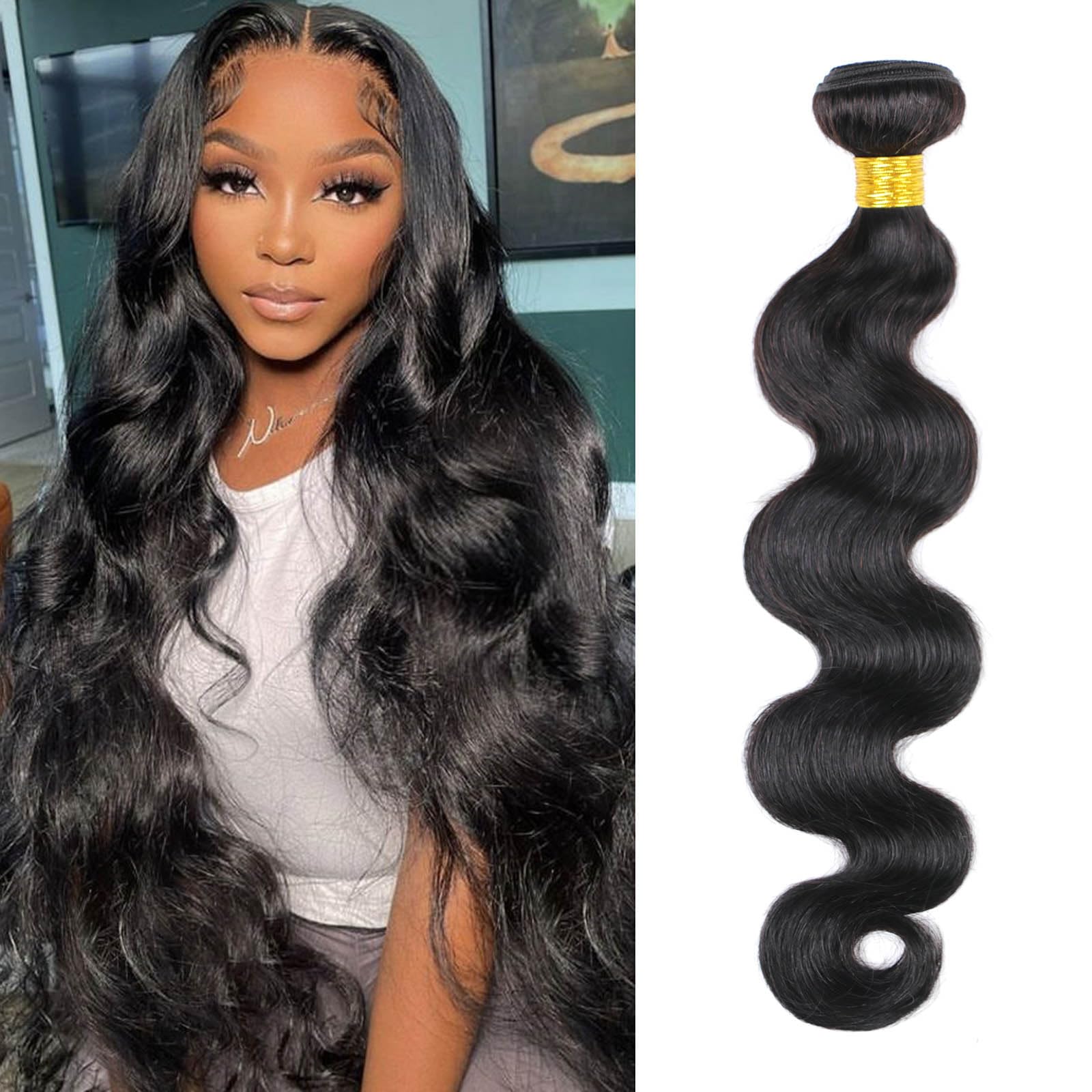 Body Wave Bundles Human Hair 28 Inch 10A Grade Human Hair Bundles Body Wave 1 Bundle 100% Unprocessed Brazilian Virgin Hair Extensions — image 1