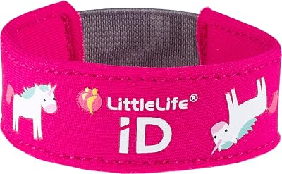 LittleLife ID Strap Unicorn Neon Pink Soft Neoprene with iD Card Pocket
