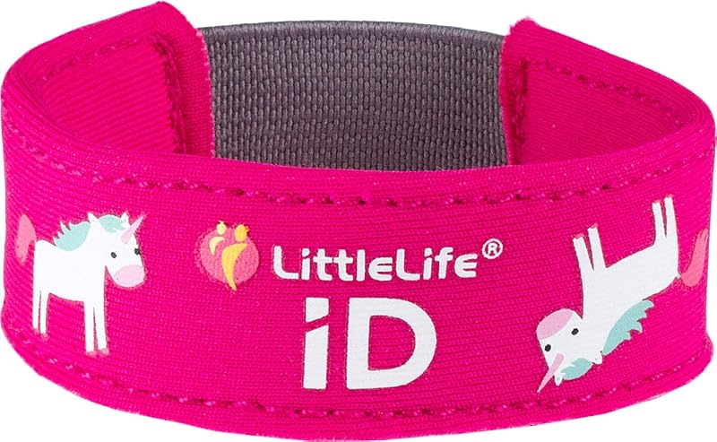 LittleLife ID Strap Unicorn Neon Pink Soft Neoprene with iD Card Pocket