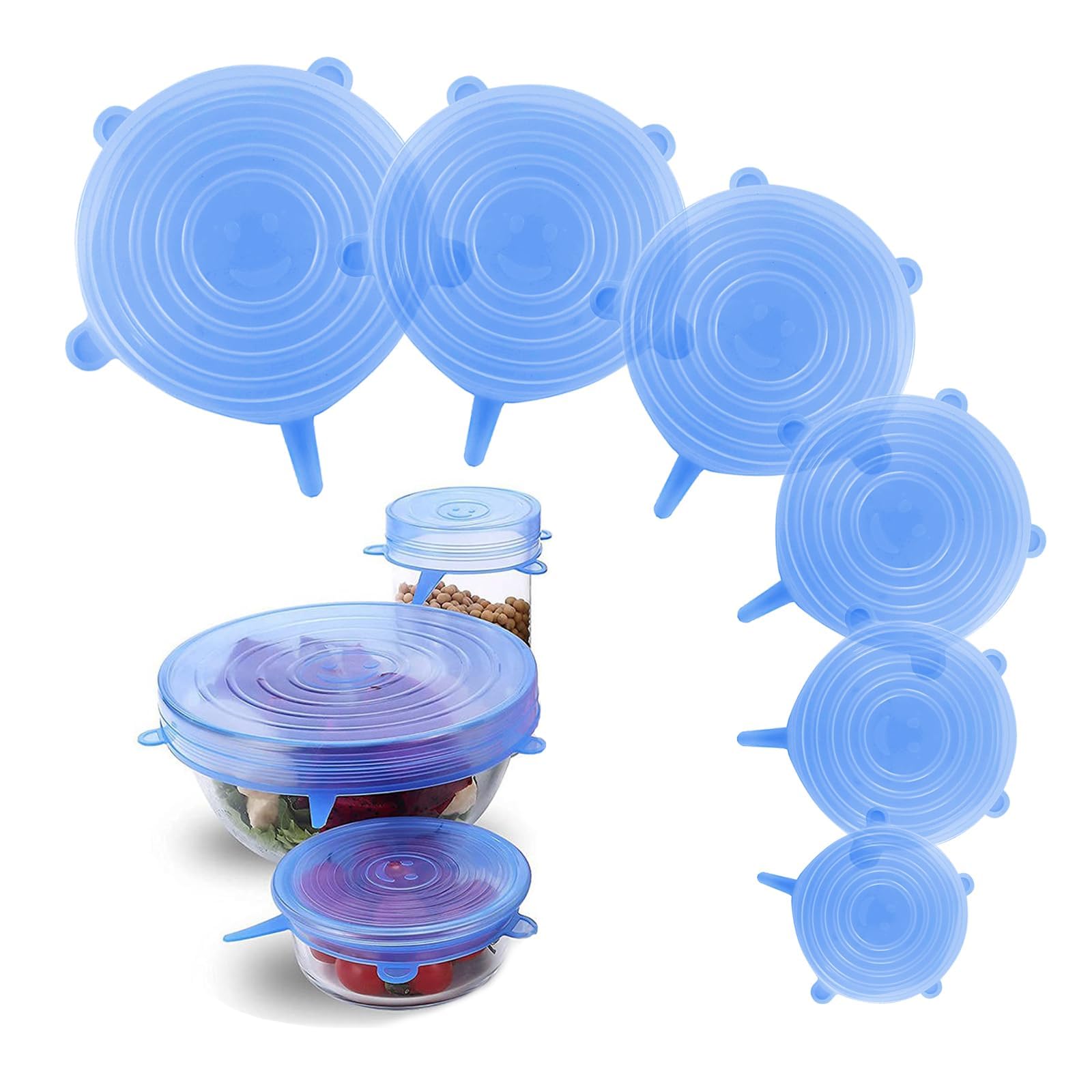Photo 1 of *MISSING PARTS*
Silicone Stretch Lids – 6 Pack Reusable Food Covers,Flexible Silicone for Bowls, Containers, Fruits – Airtight & Leakproof Seal for Kitchen Storage(blue)