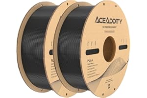 Aceaddity PLA+ Filament 1.75mm, Tougher and Stronger 3D Printer Filament, Dimensional Accuracy +/- 0.02mm, 1KG Spool(2.2lbs) 3D Printing Filament, 2 * 1KG Black