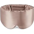 Zenssia 100% Mulberry Silk Sleep Mask Eye Mask for Man and Woman with Adjustable Headband, Full Size Large Sleep Mask & Blindfold for Total Blackout for All Night Sleep, Travel & Nap-Taupe