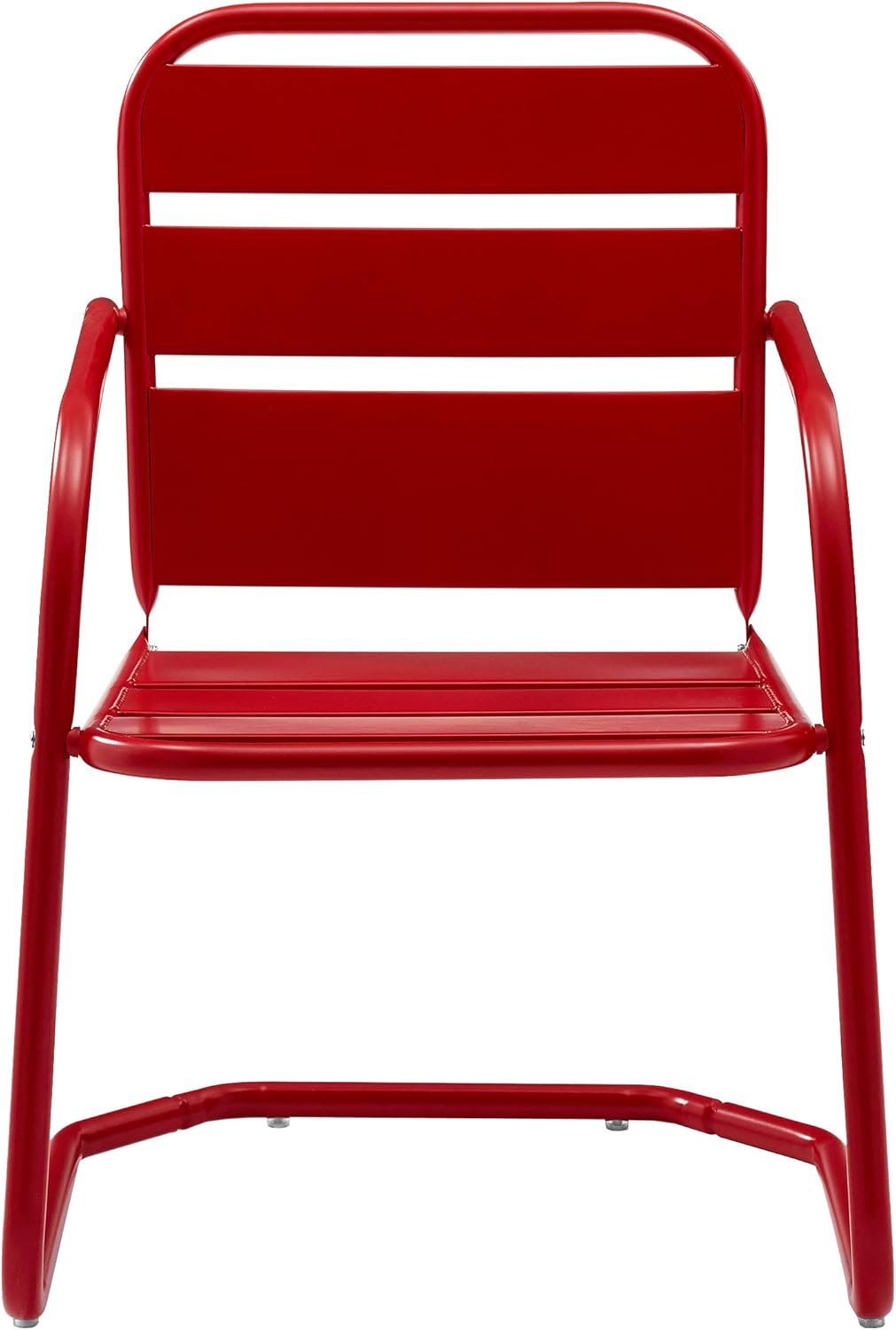 Crosley Furniture CO1030-RE Brighton Retro Metal Chair, Set of 2, Red : Garden & Outdoor