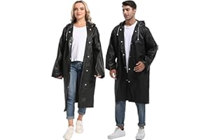 2PCS Borogo Rain Coats for Adults - Reusable Rain Jackets for Men & Women