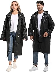 Borogo Rain Ponchos for Adults Reusable 2Pcs