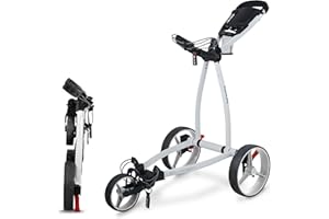 Big Max Blade IP Golf Push Cart: 3-Wheel Folding, Ultra Lightweight, Flat-Fold Technology, Durable Minimalist Design, Smart Organizer Panel with Ample Storage for Golf Accessories