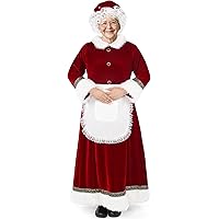 Boveco Mrs Claus Costume for Women 5 PCS Adult Velvet Miss Santa Dress Outfit Plus Size Suit for Christmas Xmas Holiday