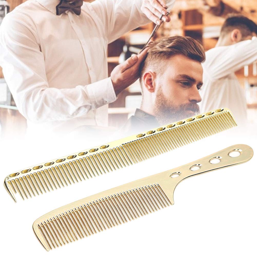 Comb Antistatic, Portable Stainless Steel Hair Combs, Salon Anti-Static Styling Comb Hairdressing Tool Barber Comb Hair Cutting Metal Comb(F3)