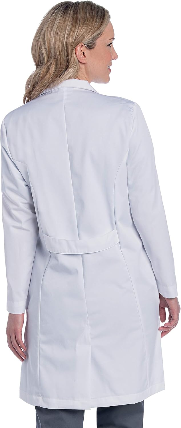 5-Pocket, Classic Relaxed Fit Notch Collar Medical Lab Coat 3153: Clothing