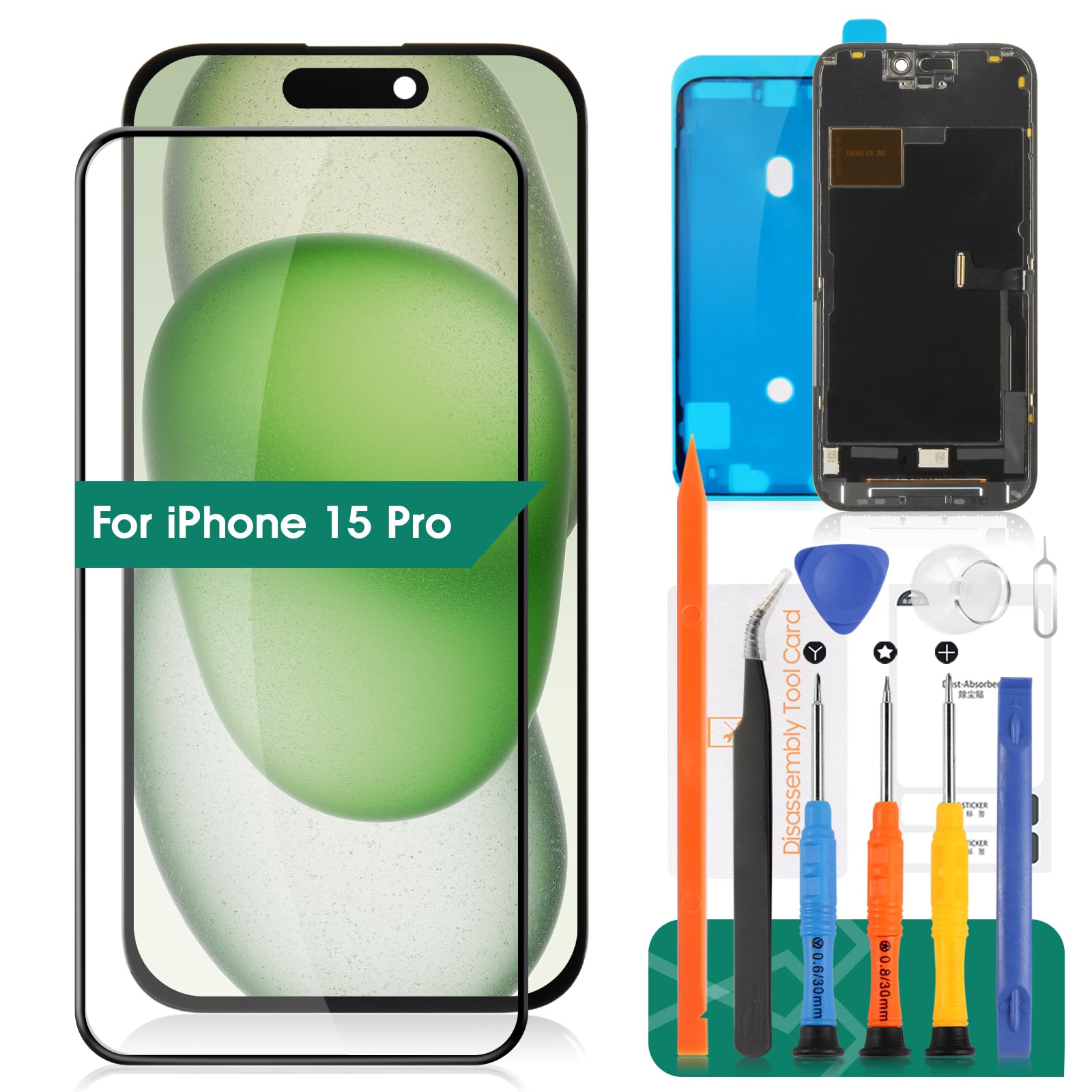 Photo 1 of **PARTS ONLY** TFT for iPhone 15 Pro Screen Replacement for iPhone 15 Pro LCD Digitizer Repair for iPhone 15 Pro A2848 Touch Screen Display Assembly A3101 A3102 A3104 (Not Original)