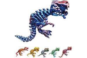 TBOLINE 3D Printed Animals-Dinosaur Toy,Executive Desk Toys-Dinosaur Bone Skeleton,Dinosaur Fidget Toys,Adults Fidget Toys for Autism ADHD(Purple Blue)
