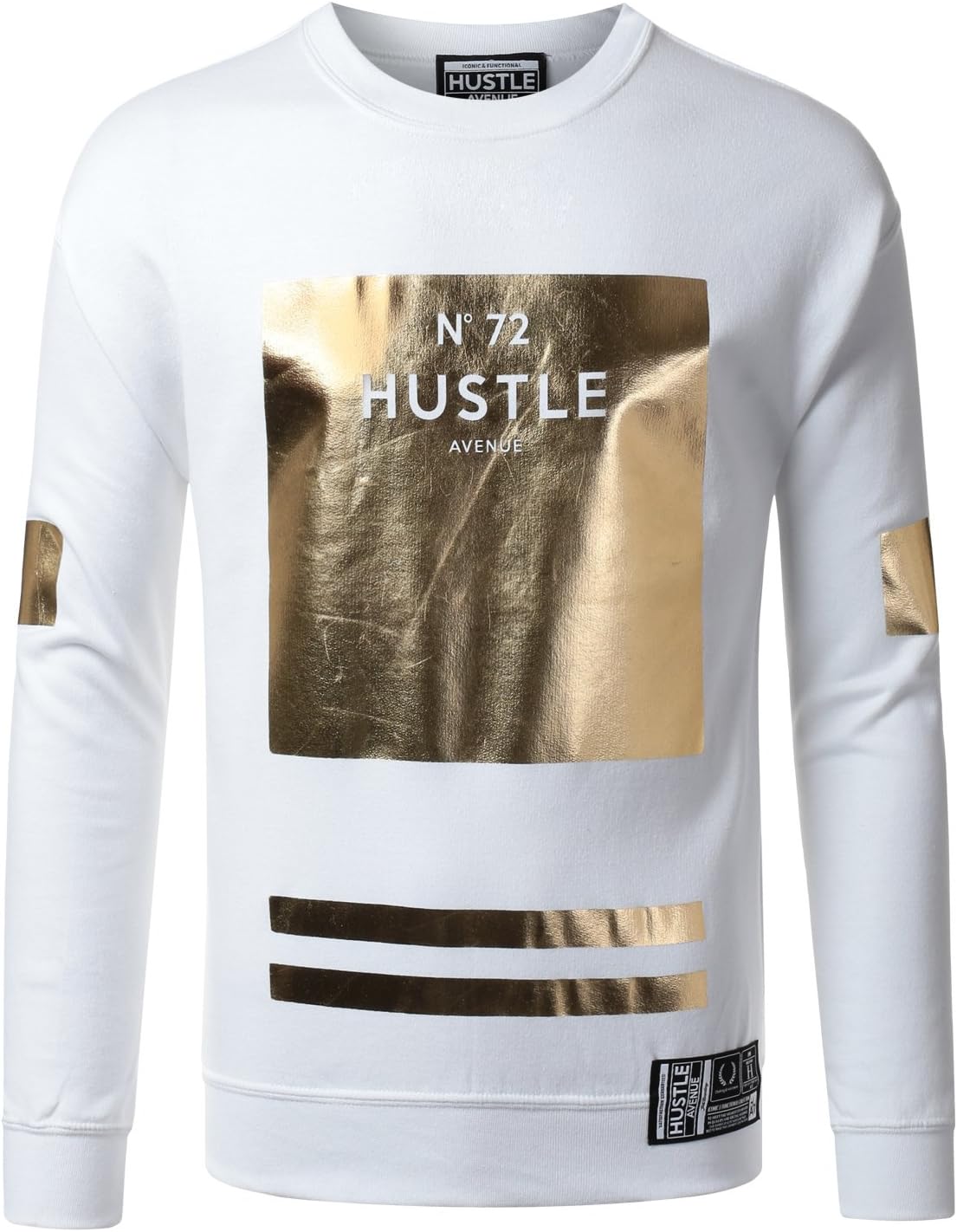 HUSTLEAVENUE Mens Hipster Hip Hop Pullover Graphic Print Crewneck Sweatshirt