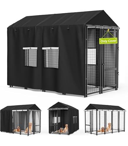Amazon.com: LYBOSH Outdoor Dog Kennel Cover,Full Coverage for 4.2
