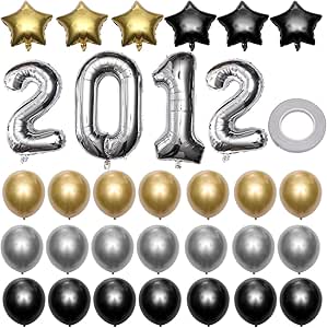 Amazon.com: PRETYZOOM 1Set New Year Balloons Decorations ...