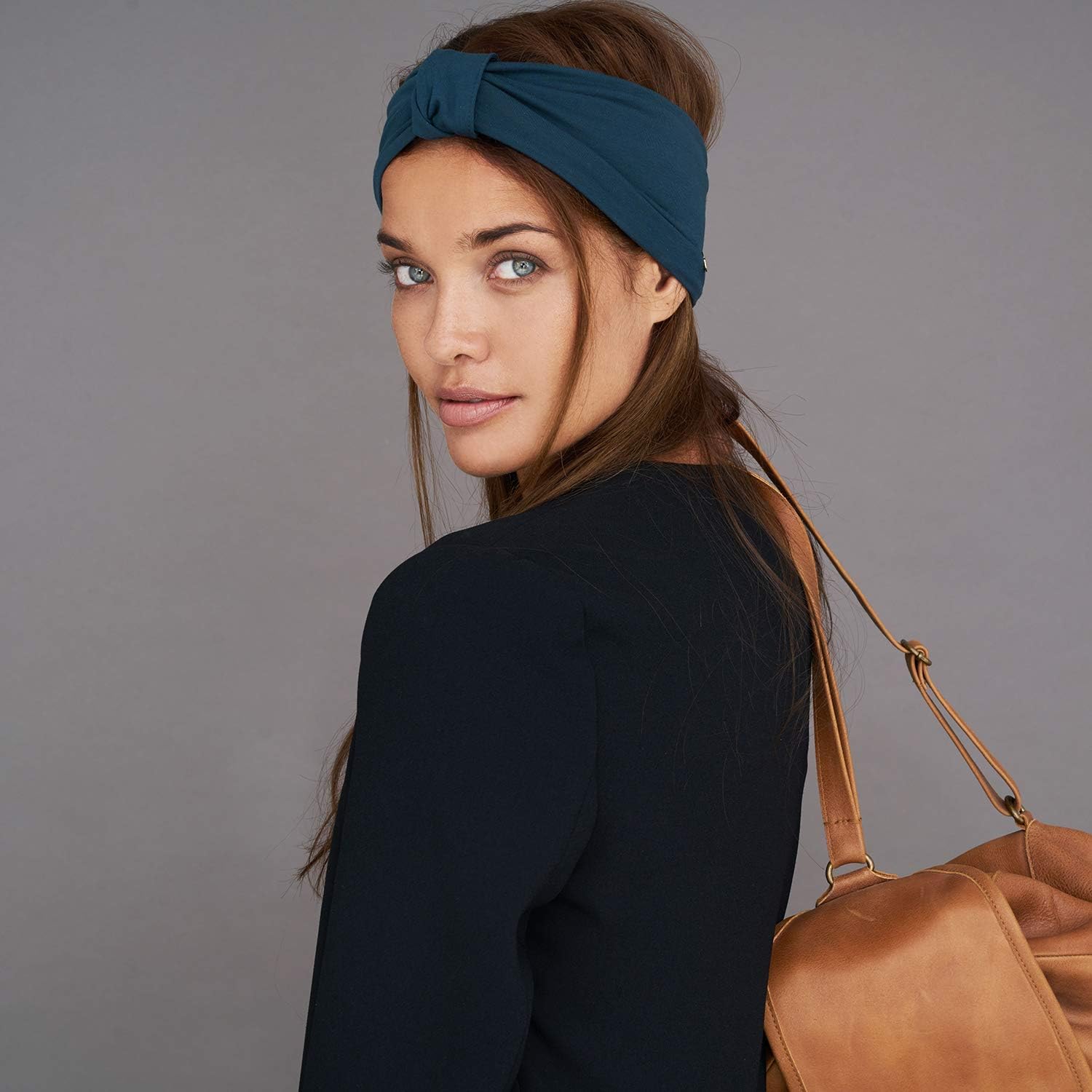 BLOM Original Headbands For Women. Multi Style Design for Yoga Fashion Workout Gym Running Athletic Travel. Wear Wide Turban Thick Knotted. Comfort Stretch Versatility. Ethically Made in Bali. (Black): Clothing