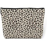 Leopard Makeup Bag Leopard Print Cheetah Print Leopard Lovers Gift Christmas Birthday Gifts for Women Jungle Animal Lovers Girl Daughter Best Friend Bestie Sister Her Cosmetic Bag Travel Toiletry Bag
