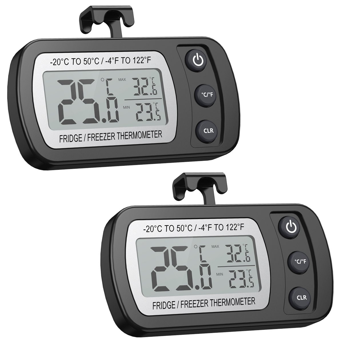 Buy Oria Fridge Refrigerator Thermometer (2 Pack), Waterproof Freezer