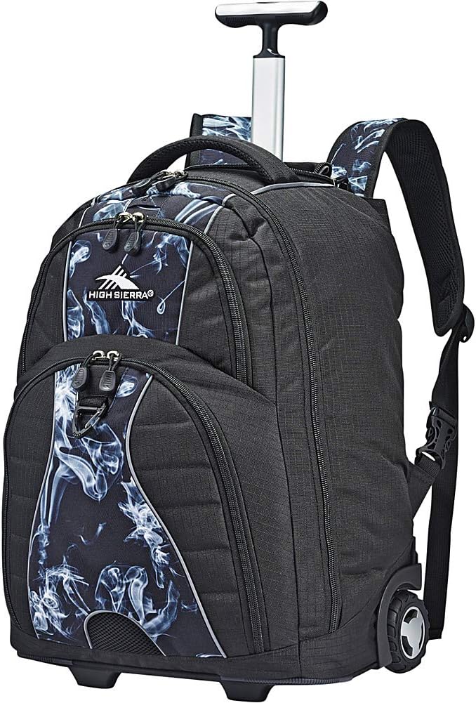 High Sierra Freewheel Wheeled Laptop Backpack, Black Vapor