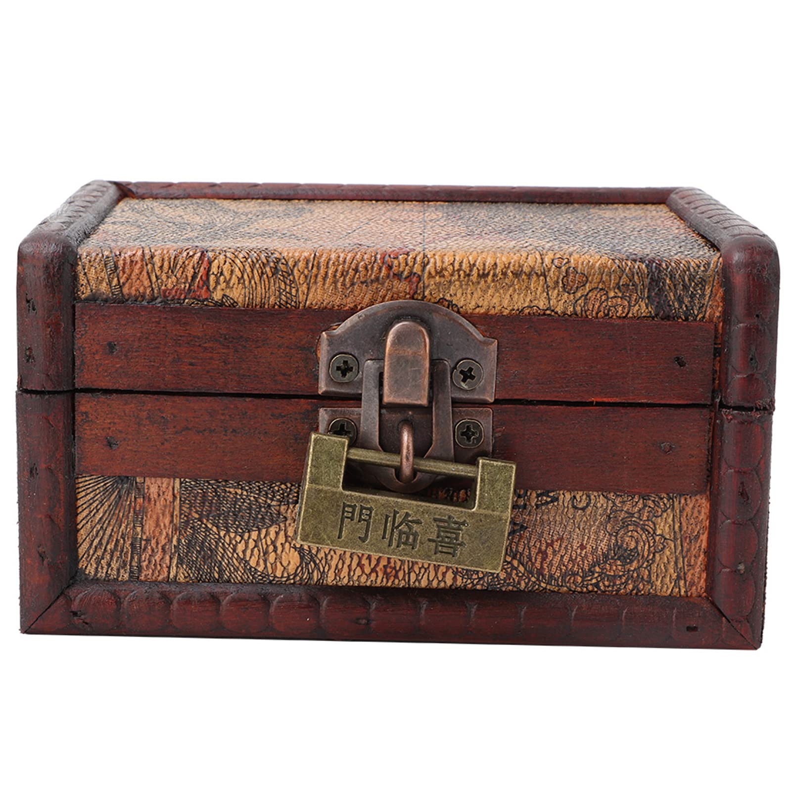 Hilitand Vintage Storage Box, Wooden Jewelry Necklace Storage Box Antique Container Cosmetics Container