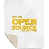 Opensource Linux Programmer, Coding Computer Tech Humour Graphic Sherpa Throw Blanket