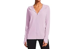 COOrun Women's UPF 50+ Sun Protection Hoodie Jackets Full Zip Long Sleeve Active Shirts Outdoor Hiking Running