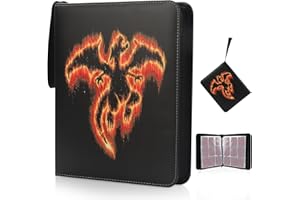 OTHRAN Card Binder for Pokemon 900 Pockets, Trading Card Binder 9-Pocket Card Holder Binder fits 900 Cards with 50 Removable Card Sleeves and Zipper Card Collection Binder for Boys and Girls Organized