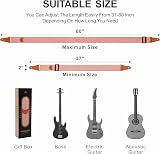 Nefelibata Guitar Strap Rose Gold Nylon Ends Pick Pocket 2in 37-63in view 7