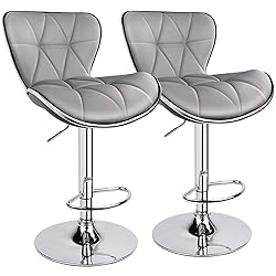 Leopard Shell Back Adjustable Swivel Bar Stools, PU