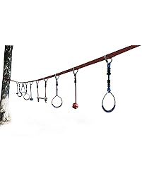 Whistler Kids Obstacle Course Set - 40 Foot Portable Slackline 9 Obstacles