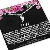 A Charmed Impression Sterling Silver 11:11 Angel Wing Necklace - Lightworker Wish Gift