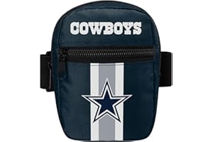 FOCO Dallas Cowboys NFL Team Stripe Tumbler/Travel Mug Fanny Pack, Top & Front Zippered Pockets