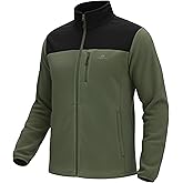 Pioneer Camp Fleece Jacket Men Full Zip Polar Lightweight Windproof Casual Soft Warm Outwear Outdoor Coat with Chest Pocket
