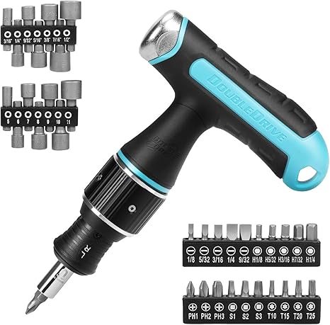 Speed Dual Ratcheting Screw Driver with Multi Bits