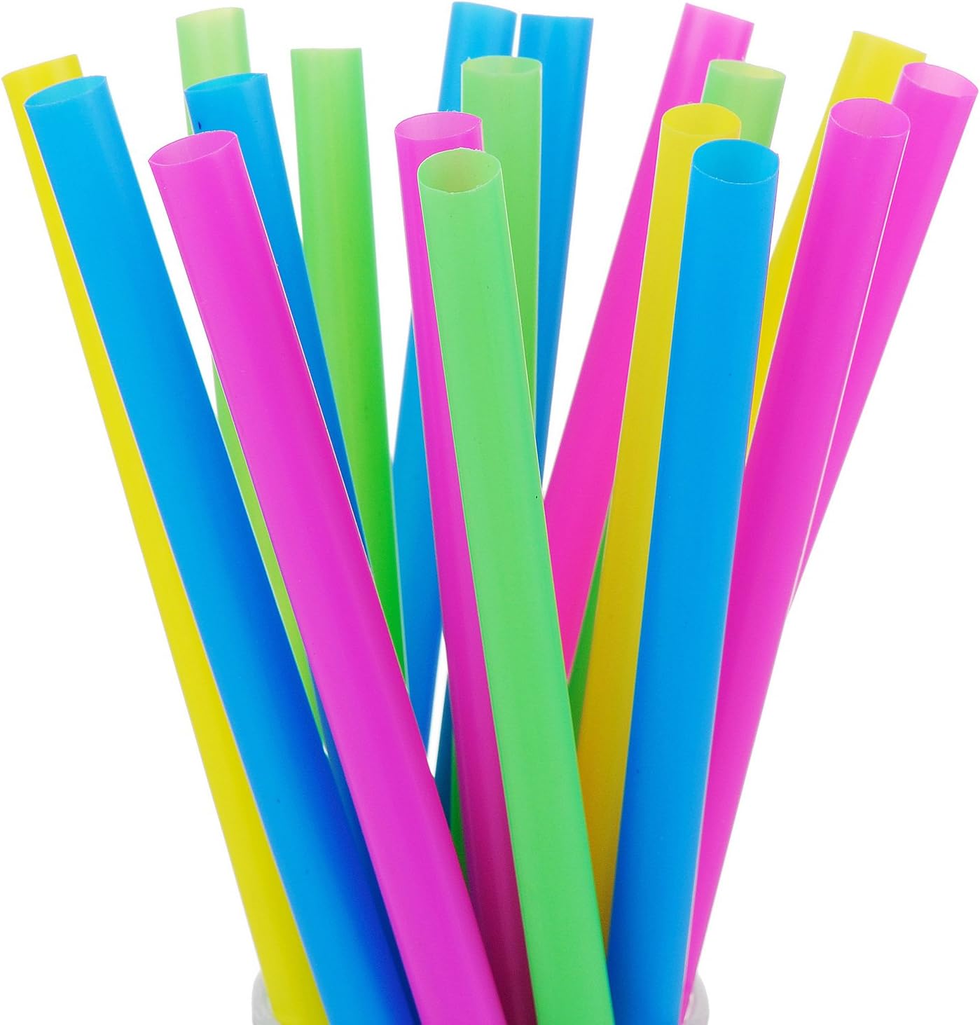 ALINK 100 Extra Large Plastic Bubble Tea Smoothie Milkshake Straws, 1/2