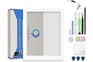 Fixcracked Touch Screen Replacement Parts Digitizer Glass Assembly for Ipad 2 + WIFI Antenna Cable & Professional Tool Kit (white)