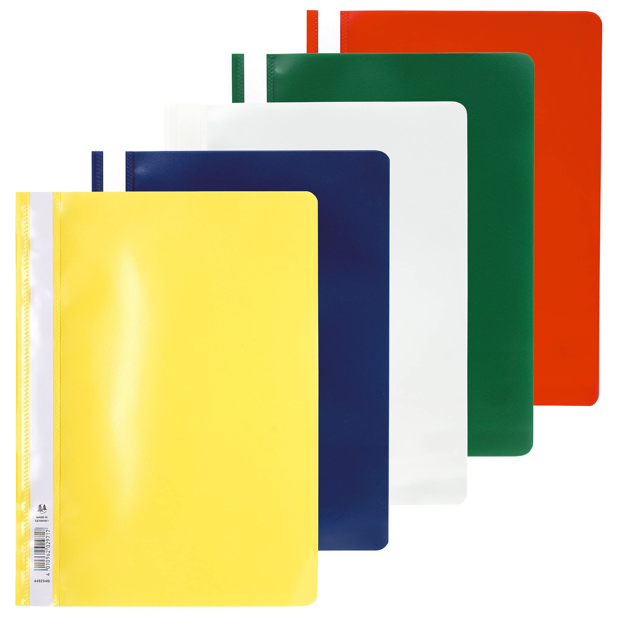 Exacompta - Ref. 449225B - Pack of 25 slatted presentation folders - standard quality PVC cover - label over the entire height of the folder - metal slats - assorted colors