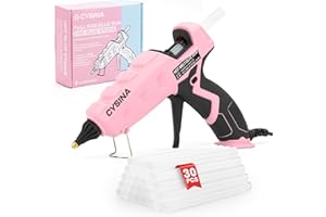 CYSINA Hot Glue Gun Kit, 100W High Temp Glue Gun Full Size with 30 Glue Sticks (7/16"), Anti-drip Professional Large Glue Gun
