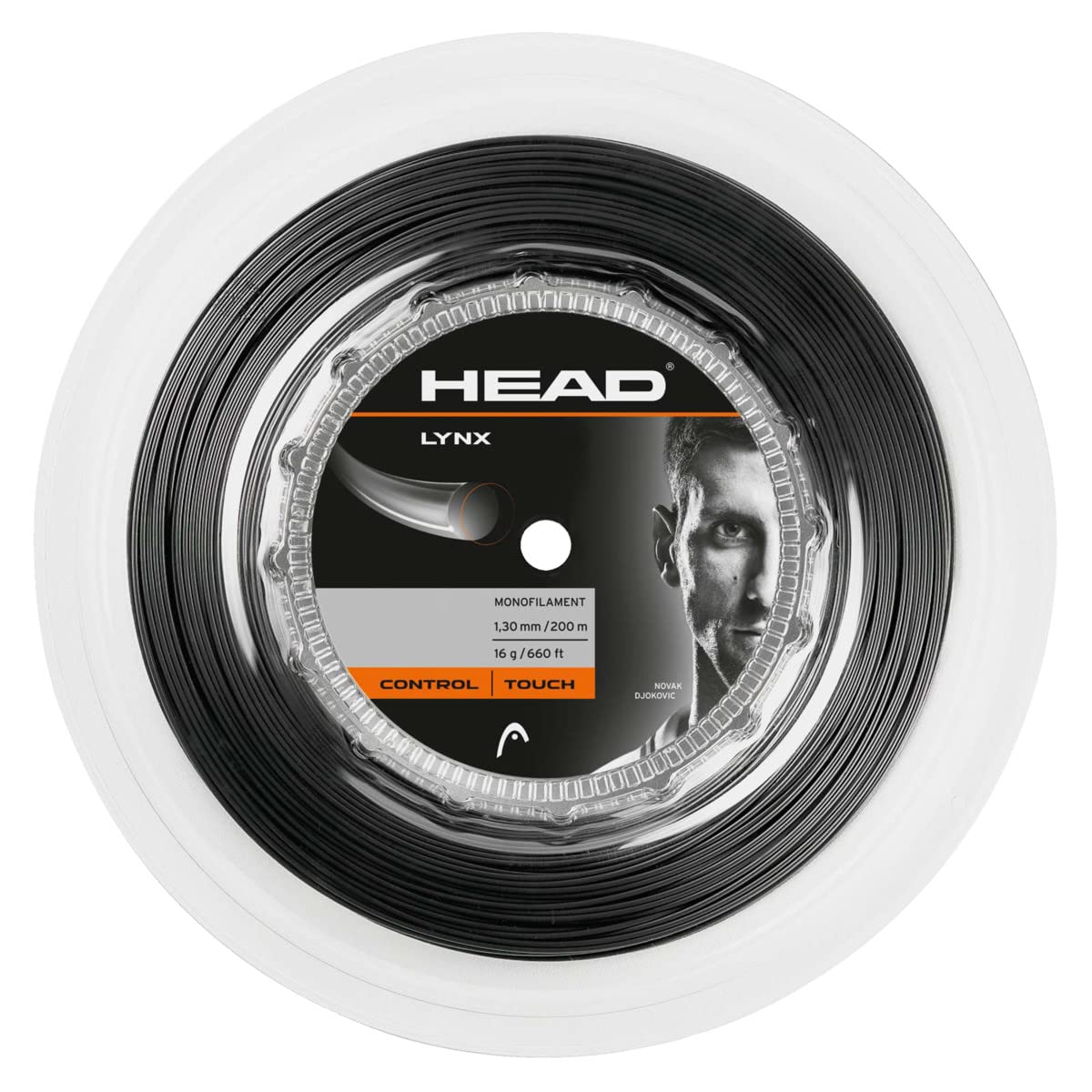 HEAD Lynx 200m Reel String - Anthracite, Size 16